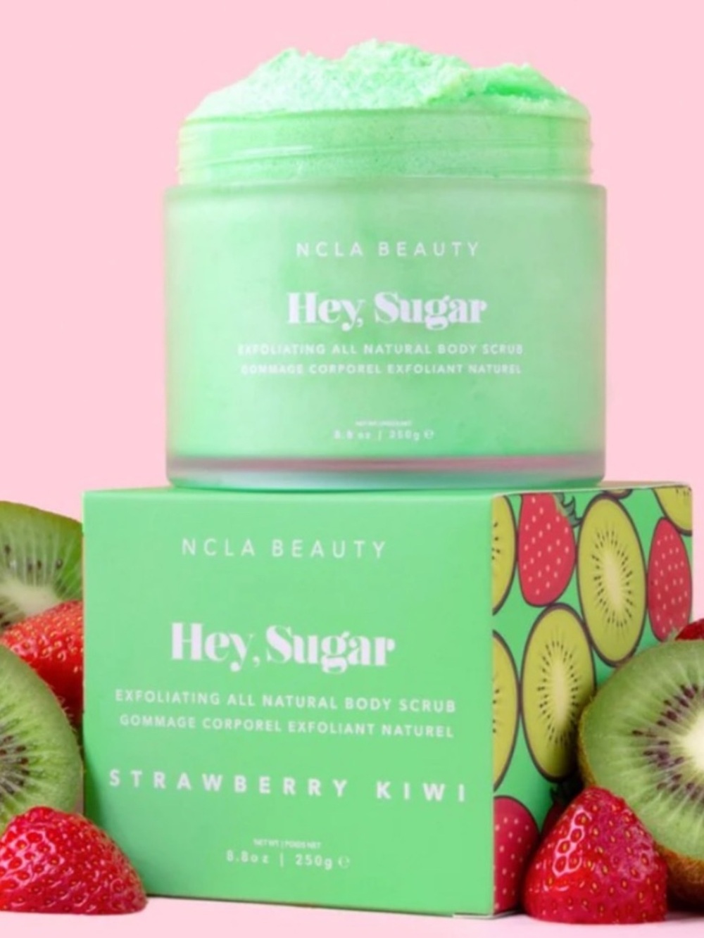 NCLA BEAUTY Hey, Sugar - Kiwi Strawberry Body Scrub 8.8oz BRAND NEW/SEALED
